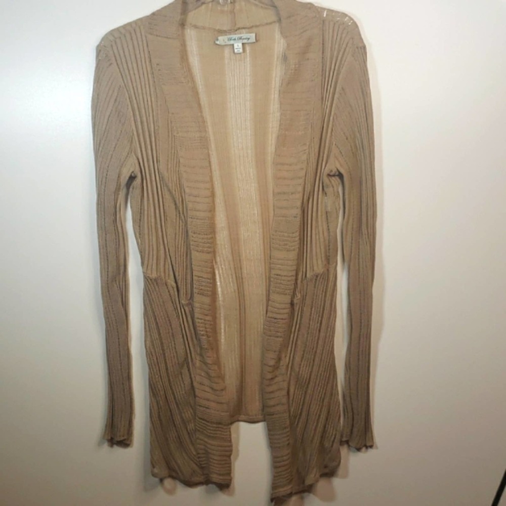Beth Bowley Sz S Tan Sheer Cotton Sweater